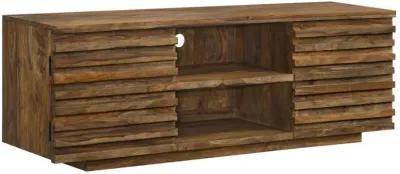 Julia - 2 Door Solid Sheesham Wood TV Stand - Natural