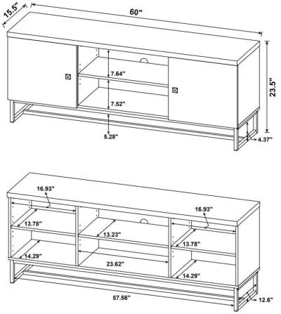 Myles - 2 Door Engineered Wood TV Stand - Rustic Oak