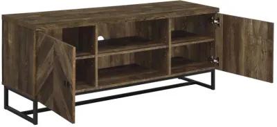 Myles - 2 Door Engineered Wood TV Stand - Rustic Oak