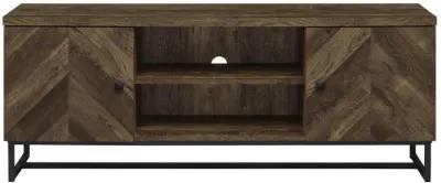 Myles - 2 Door Engineered Wood TV Stand - Rustic Oak