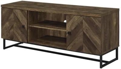 Myles - 2 Door Engineered Wood TV Stand - Rustic Oak