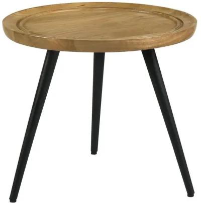 Zoe - Round Mango Wood Side End Table - Natural