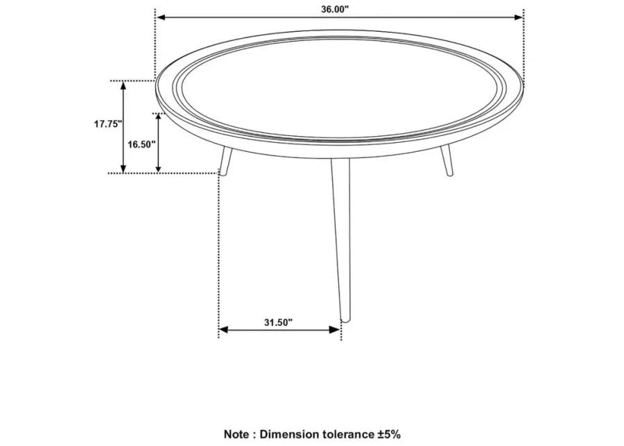 Zoe - Round Coffee Table With Trio Legs - Natural And Black