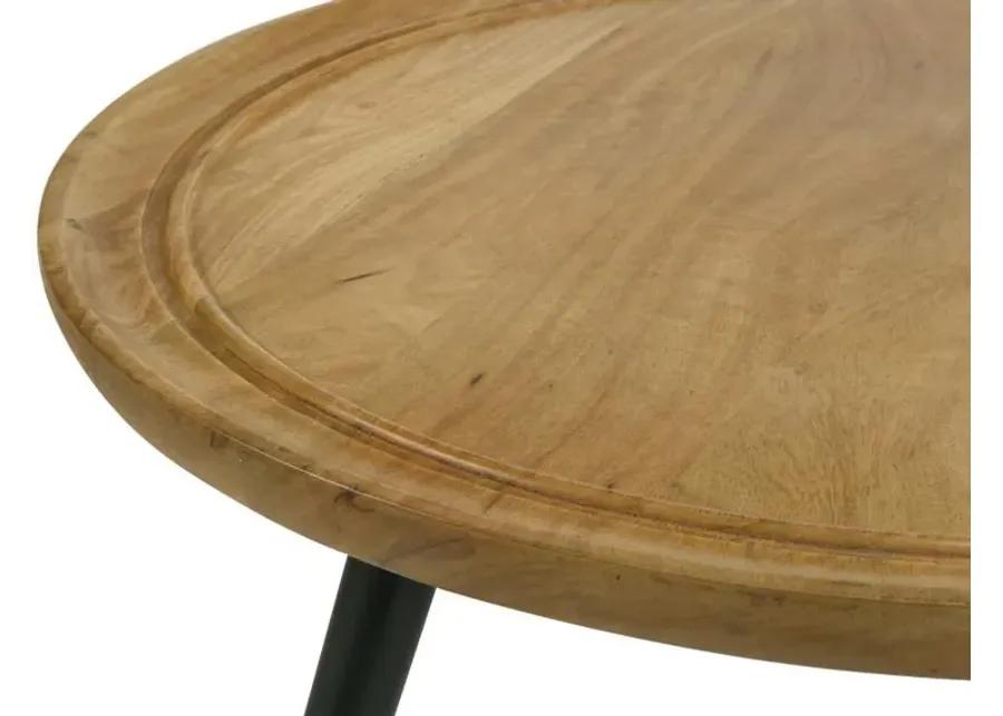 Zoe - Round Coffee Table With Trio Legs - Natural And Black