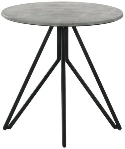 Hadi - Round Smart Top Side End Table - Cement