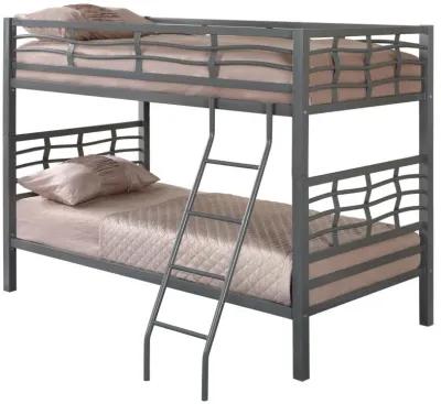 Fairfax - Metal Twin Over Twin Bunk Bed - Light Gunmetal