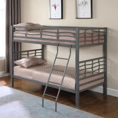 Fairfax - Metal Twin Over Twin Bunk Bed - Light Gunmetal