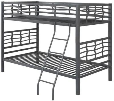 Fairfax - Metal Twin Over Twin Bunk Bed - Light Gunmetal