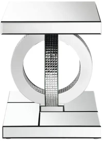 Breena - Rectangular Mirrored Acrylic End Table - Silver