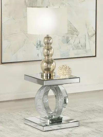 Breena - Rectangular Mirrored Acrylic End Table - Silver