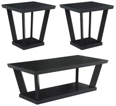 Aminta - 3 Piece Coffee And End Table Set - Black