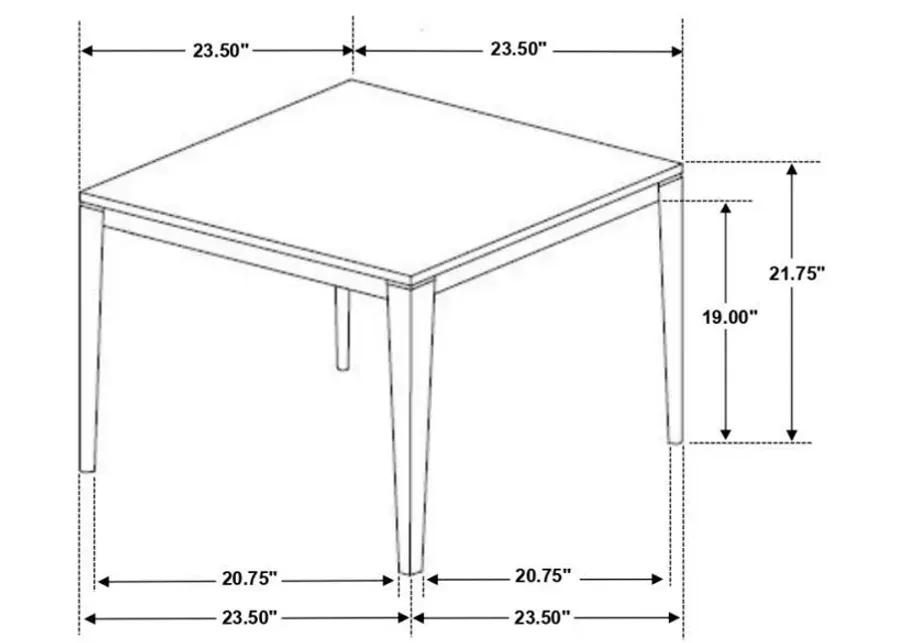 Mozzi - Square End Table Faux Marble - Gray And Black