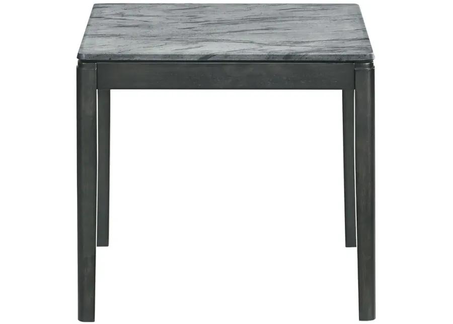 Mozzi - Square End Table Faux Marble - Gray And Black