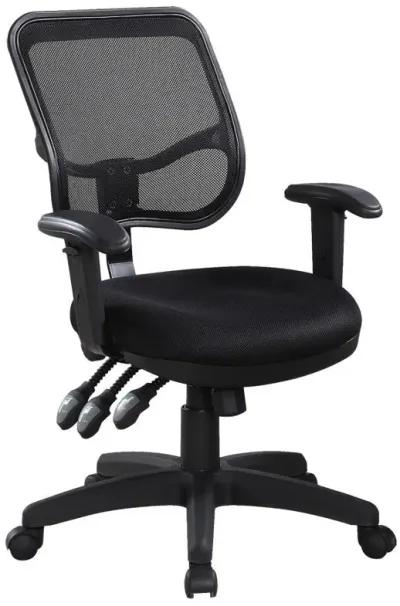 Rollo - Upholstered Adjustable Ergonomic Office Chair - Black