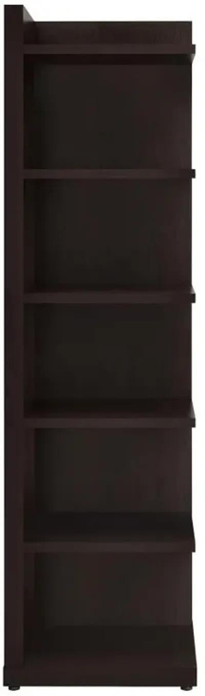 Alder - 6-Shelf Corner Bookcase - Cappuccino