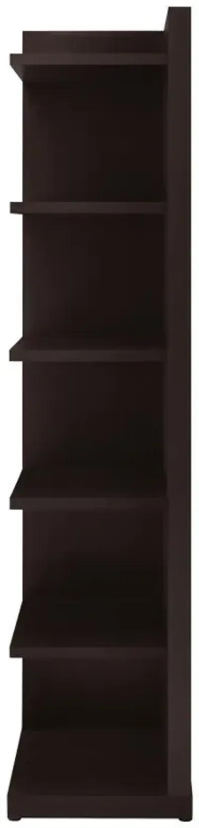 Alder - 6-Shelf Corner Bookcase - Cappuccino