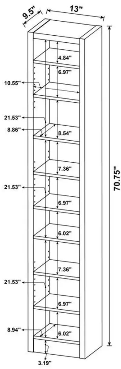 Eliam - 9-Shelf Bookcase - Cappuccino