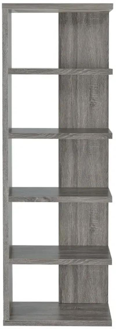 Harrison - 5-Shelf Bookshelf - Weathered Gray