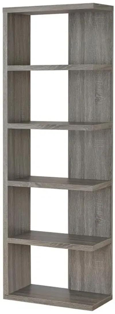 Harrison - 5-Shelf Bookshelf - Weathered Gray