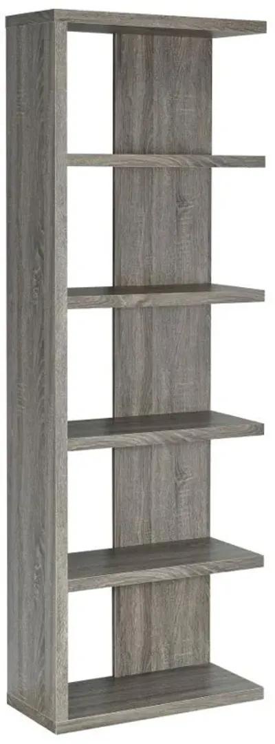 Harrison - 5-Shelf Bookshelf - Weathered Gray