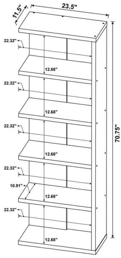 Harrison - 5-Shelf Bookshelf - Weathered Gray