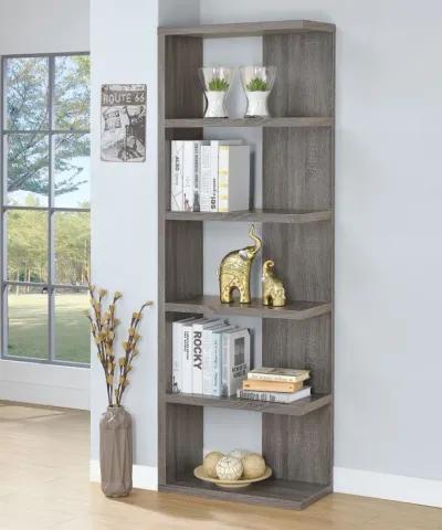 Harrison - 5-Shelf Bookshelf - Weathered Gray