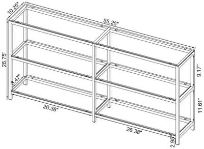 Kate - 2-Tier Bookcase - Black Nickel