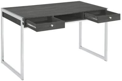 Wallice - 2-Drawer Writing Desk - Weathered Gray