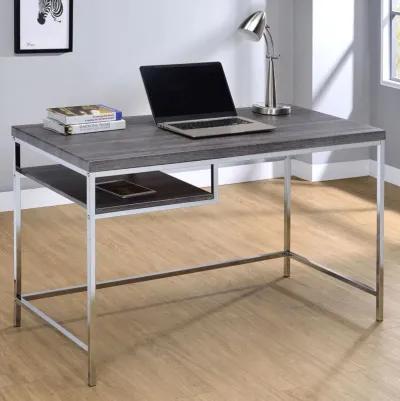 Kravitz - 1-Shelf Writing Desk - Weathered Gray