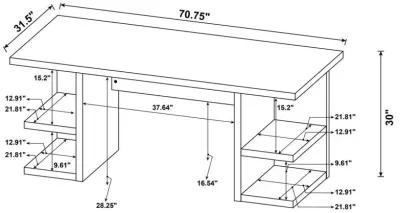 Alice - 4-Shelf Engineered Wood Writing Desk - White