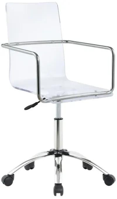 Amaturo - Office Chair With Casters - Clear And Chrome