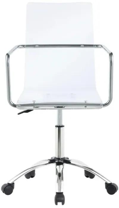 Amaturo - Office Chair With Casters - Clear And Chrome