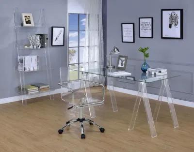 Amaturo - Office Chair With Casters - Clear And Chrome