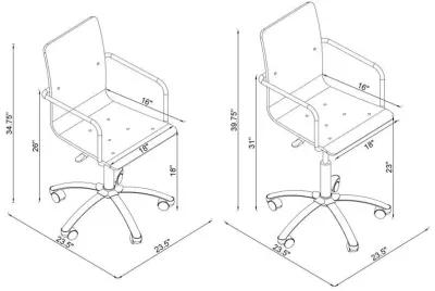 Amaturo - Office Chair With Casters - Clear And Chrome