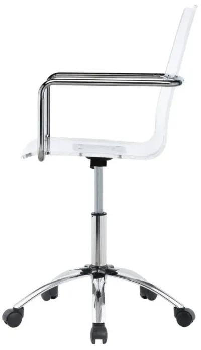 Amaturo - Office Chair With Casters - Clear And Chrome