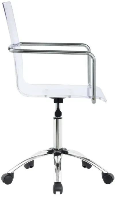 Amaturo - Office Chair With Casters - Clear And Chrome