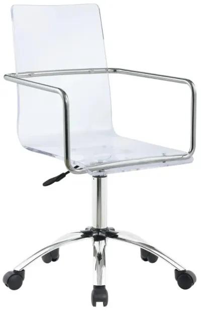 Amaturo - Office Chair With Casters - Clear And Chrome