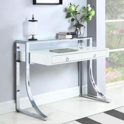 Gemma - 2-Drawer Writing Desk - White High Gloss