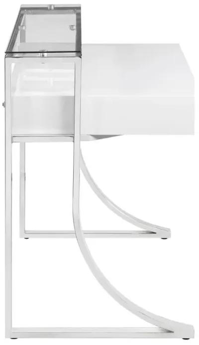 Gemma - 2-Drawer Writing Desk - White High Gloss