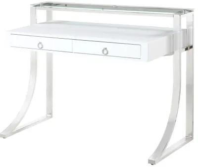 Gemma - 2-Drawer Writing Desk - White High Gloss