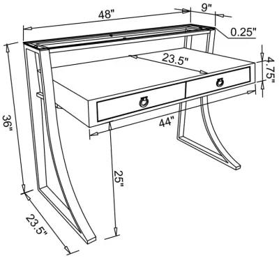 Gemma - 2-Drawer Writing Desk - White High Gloss