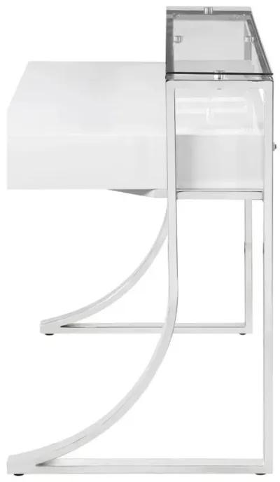 Gemma - 2-Drawer Writing Desk - White High Gloss