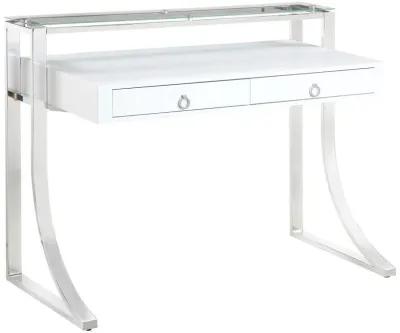 Gemma - 2-Drawer Writing Desk - White High Gloss