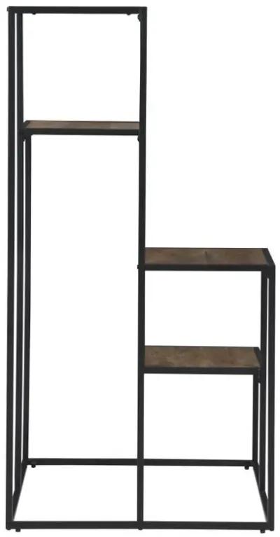 Rito - 4-Tier Display Shelf - Rustic Brown And Black