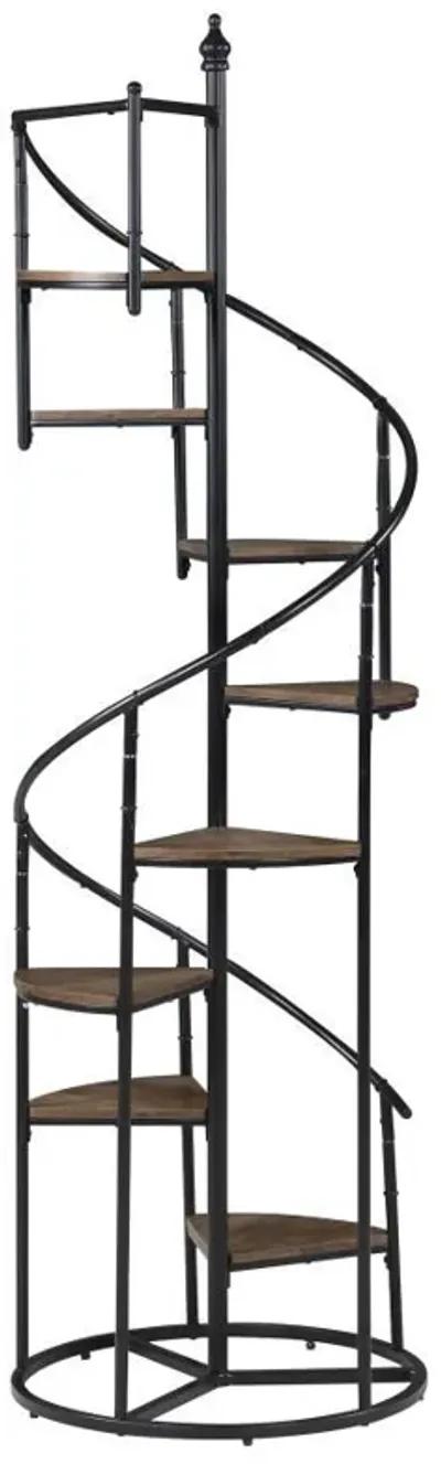 Roseglen - 8-Shelf Staircase Bookshelf - Rustic Brown