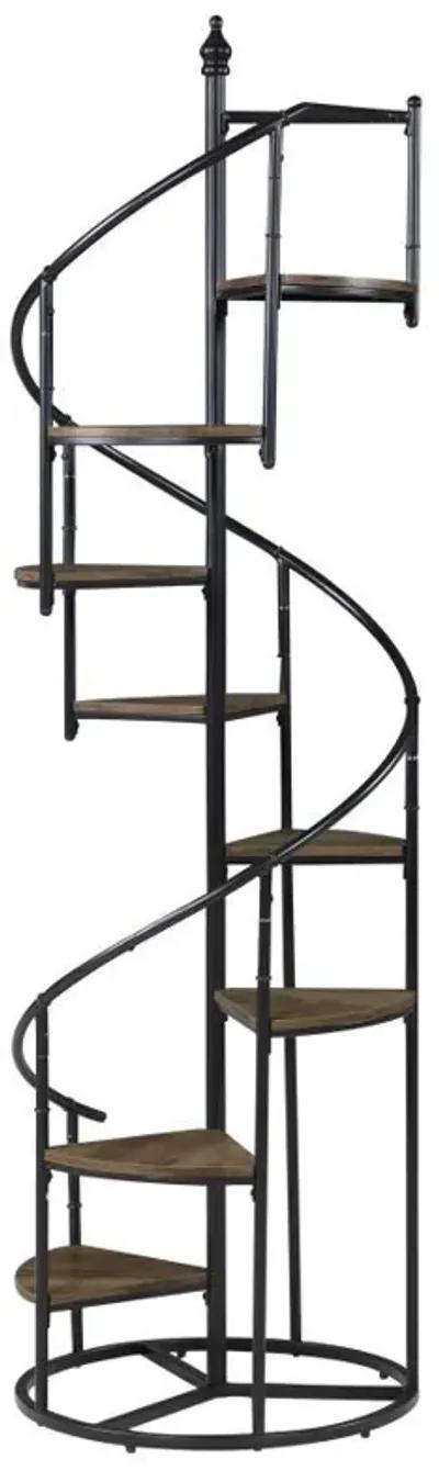 Roseglen - 8-Shelf Staircase Bookshelf - Rustic Brown