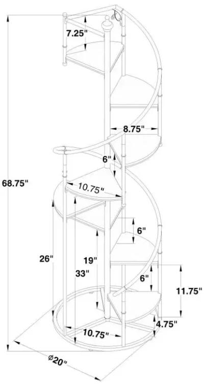 Roseglen - 8-Shelf Staircase Bookshelf - Rustic Brown