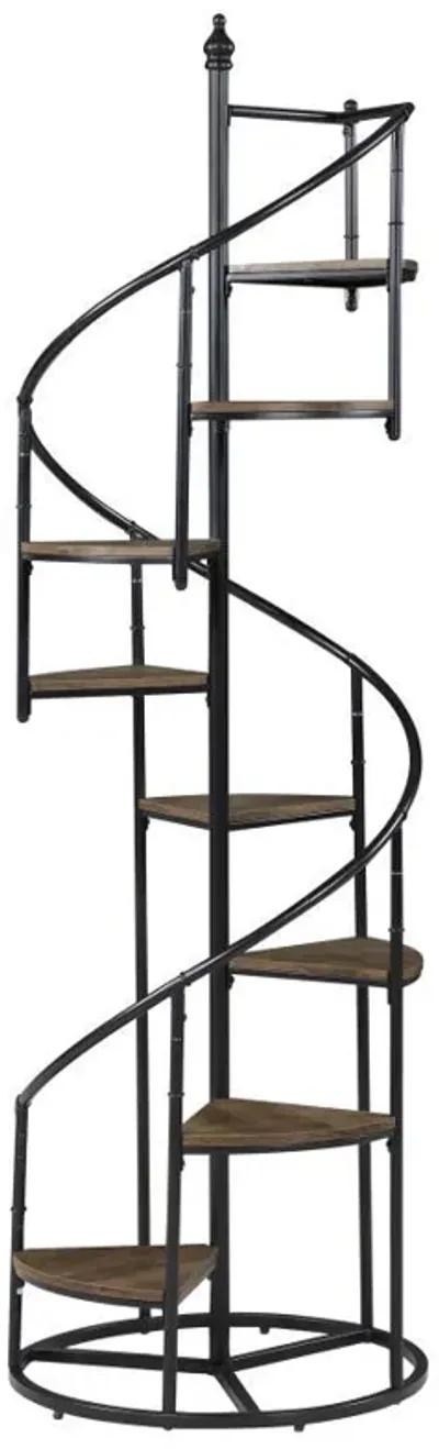 Roseglen - 8-Shelf Staircase Bookshelf - Rustic Brown