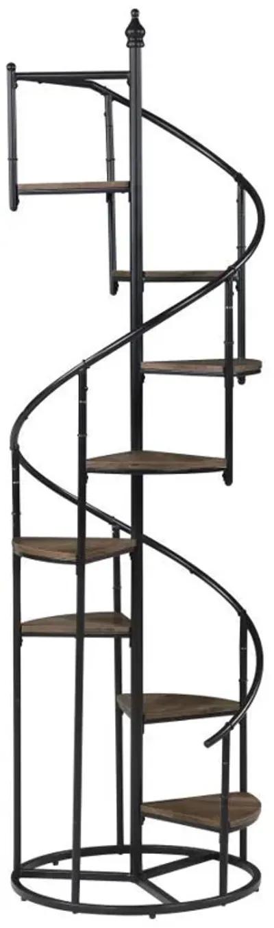 Roseglen - 8-Shelf Staircase Bookshelf - Rustic Brown