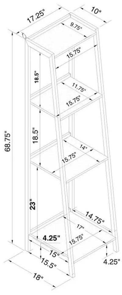 Pinckard - 4-Shelf Bookshelf - Gray Stone